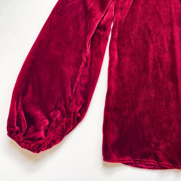 Ramy Brook Velvet Kanye One Shoulder Top Mahogany Red Size Medium NEW NWT - Picture 3 of 7
